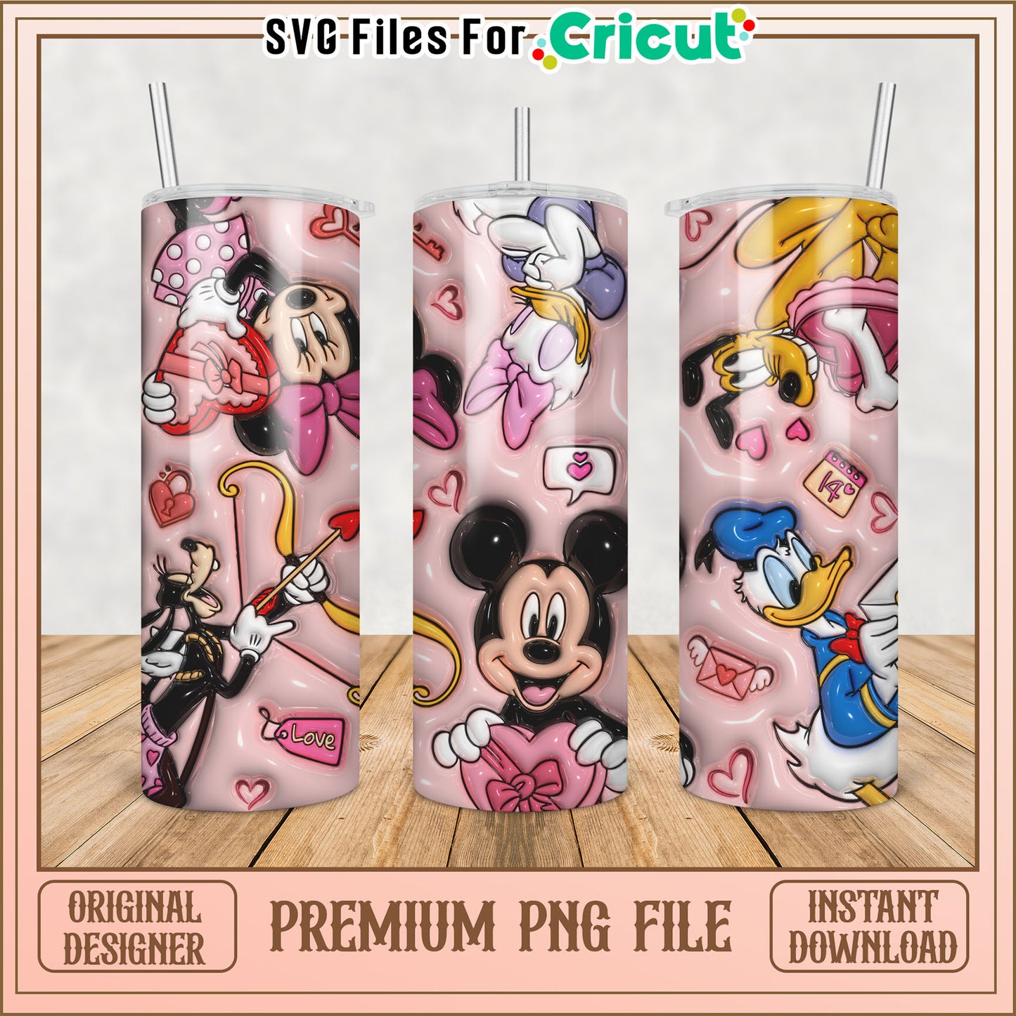 Mickey and Friends Tumbler PNG File for Cricut Crafting Decor