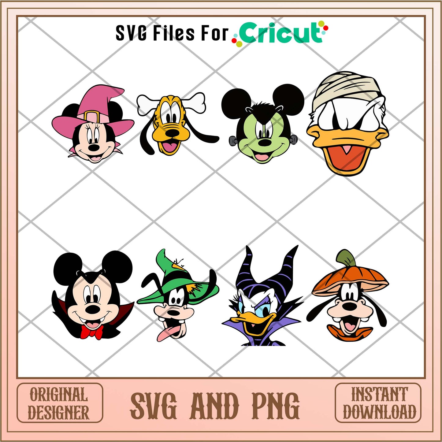 Halloween Mickey and friend face svg bundle