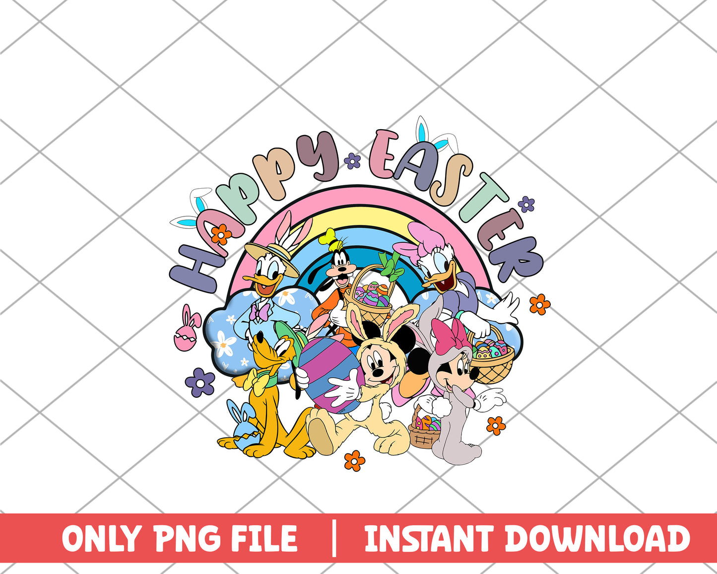 Mickey and friend happy easter easter png