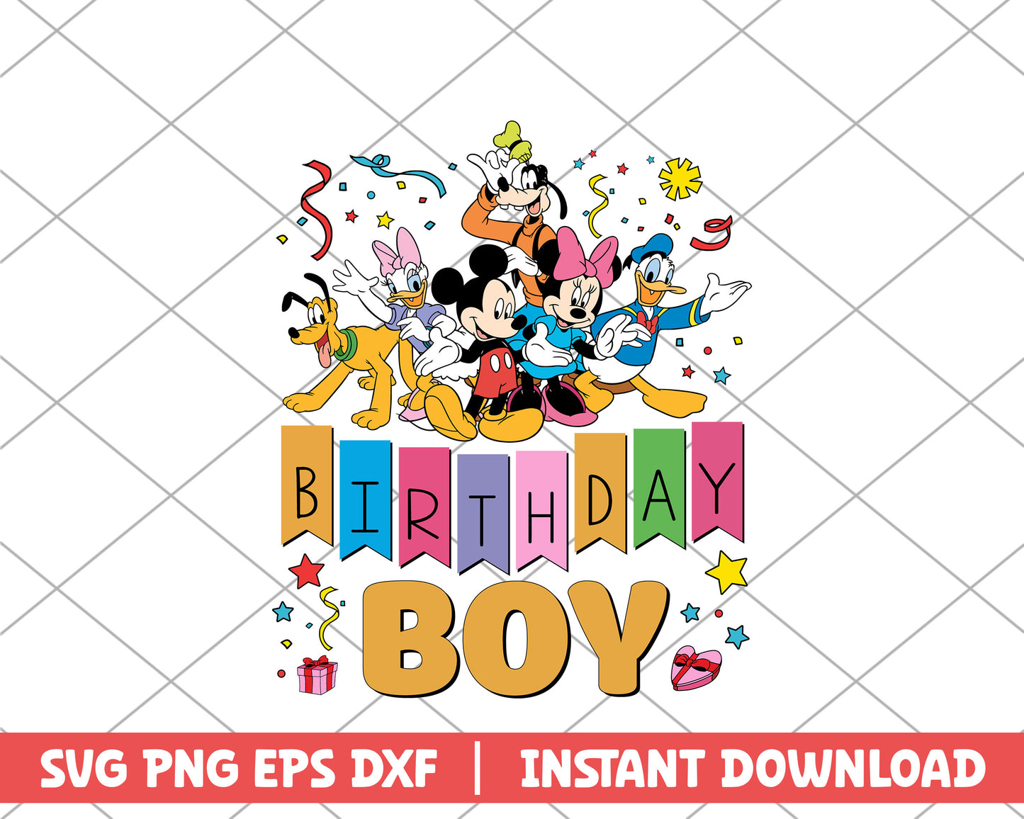 Mickey and friends birthday boy disney svg