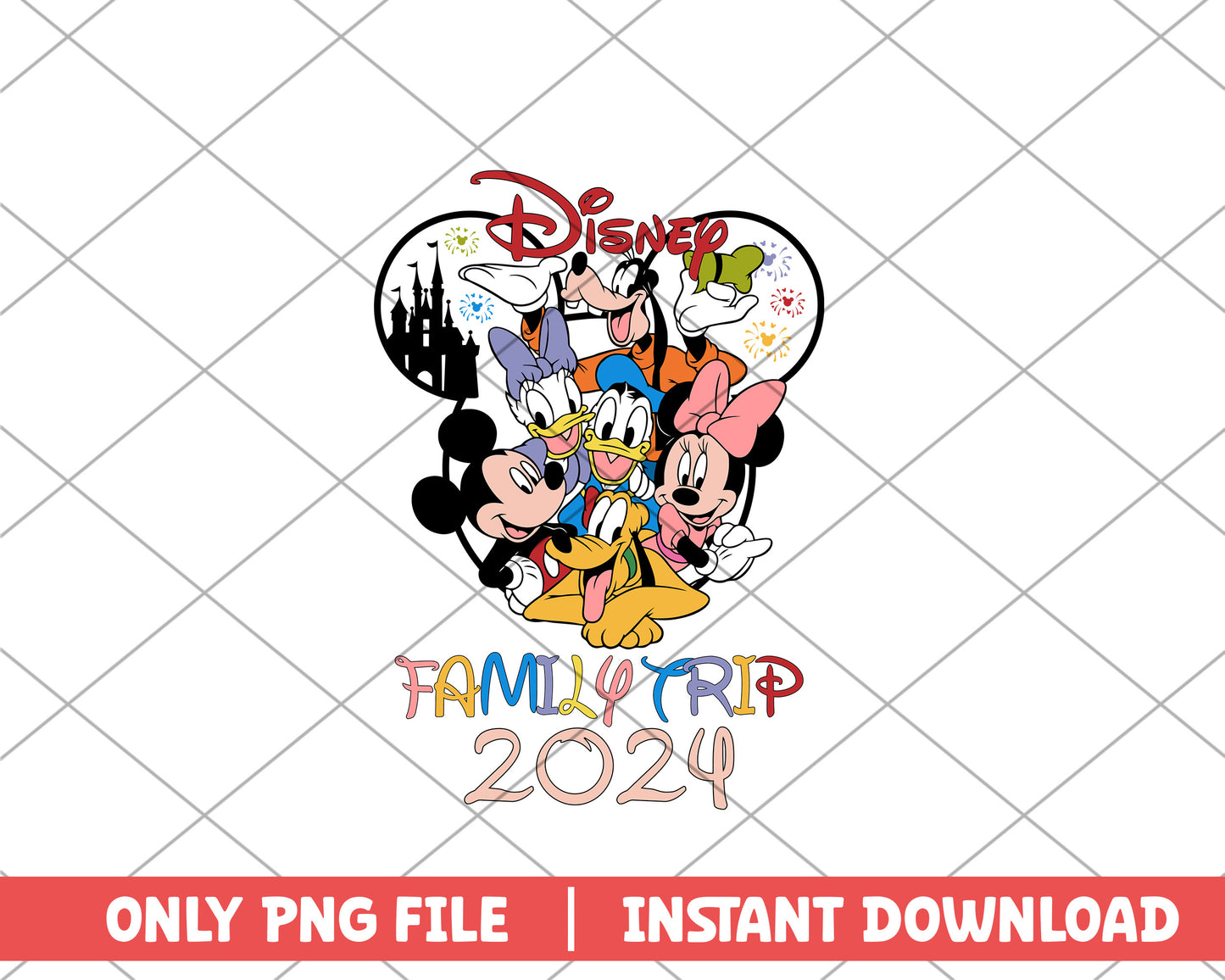 Mickey and friends disney family trip 2024 disney png