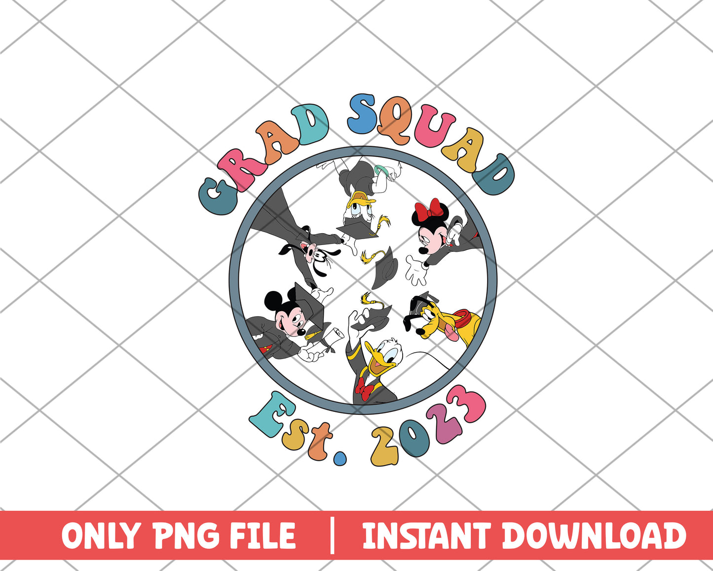 Mickey and friends grad squad est 2023 disney png