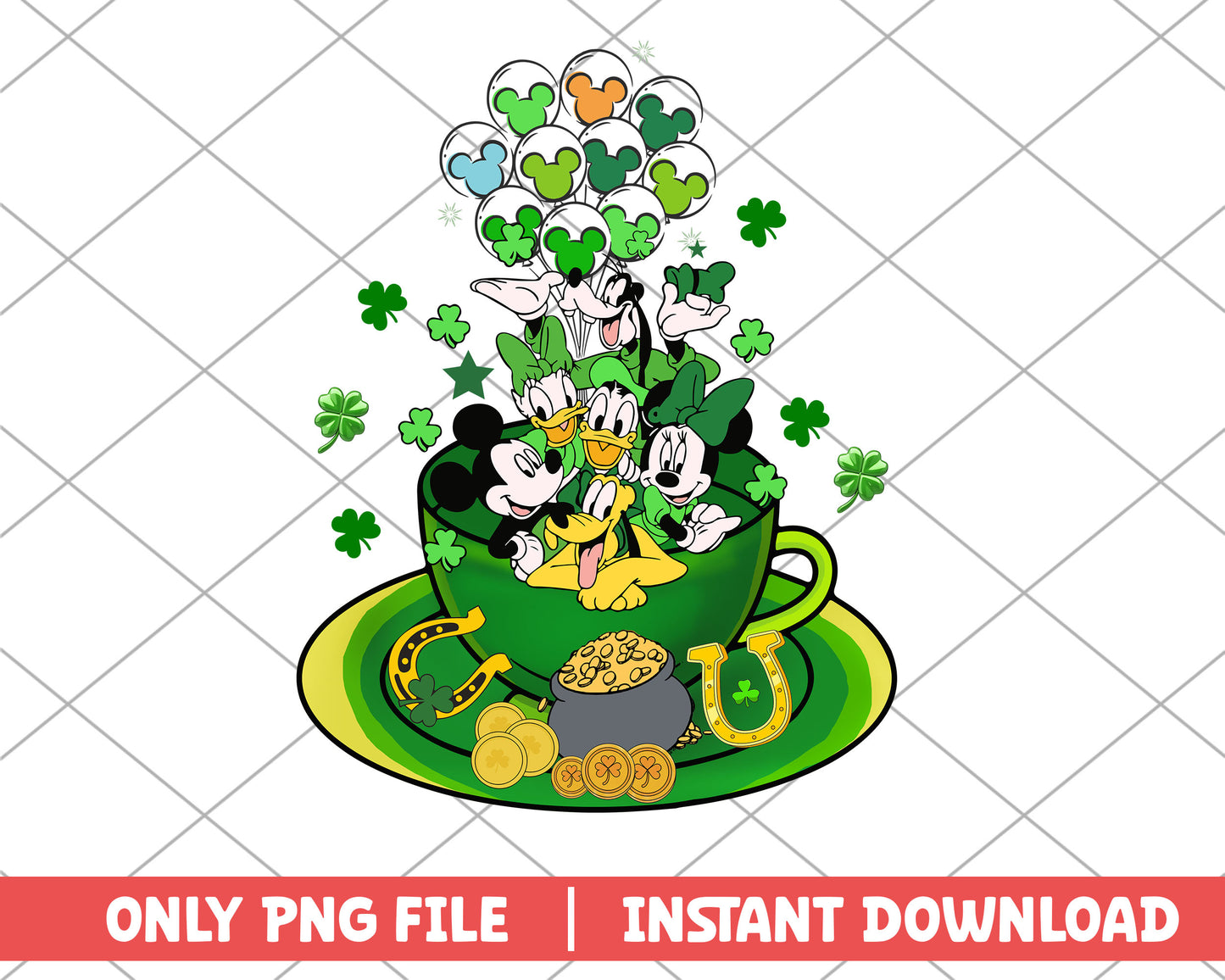 Mickey and friends st..patrick day png