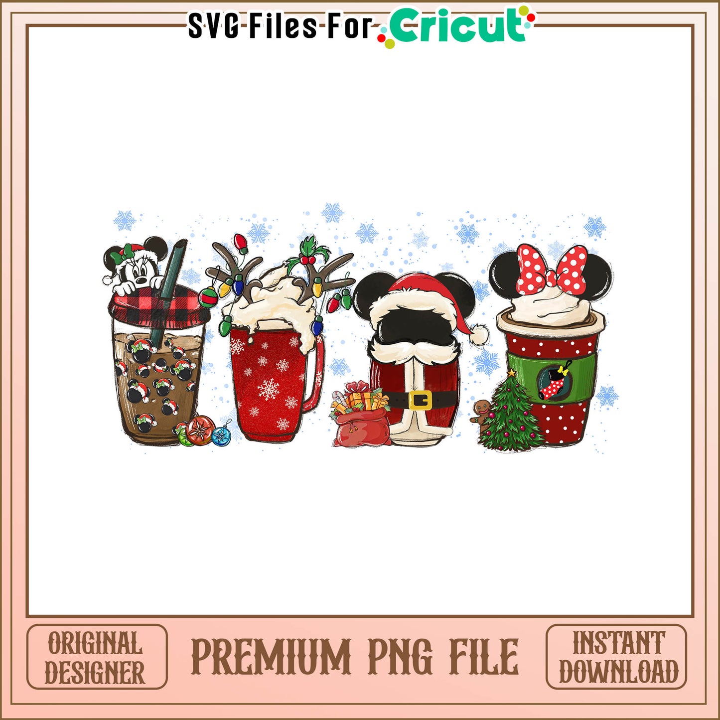 Mickey and minnie mouse cup merry christmas png, minnie and mickey png