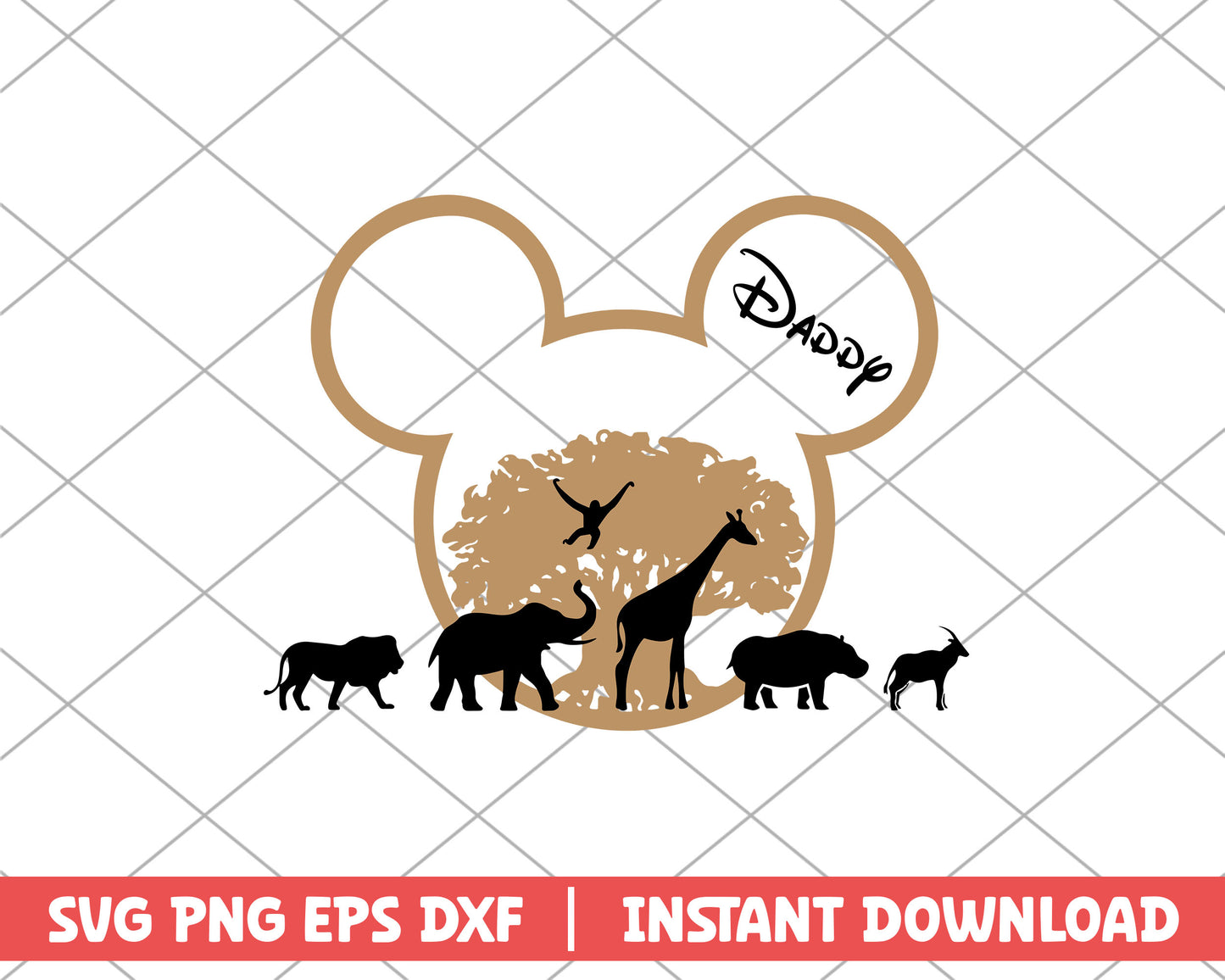 Mickey animal kingdom daddy disney svg