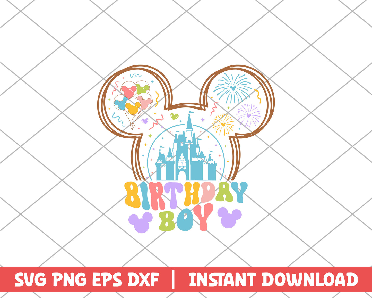 Mickey birthday boy disney svg