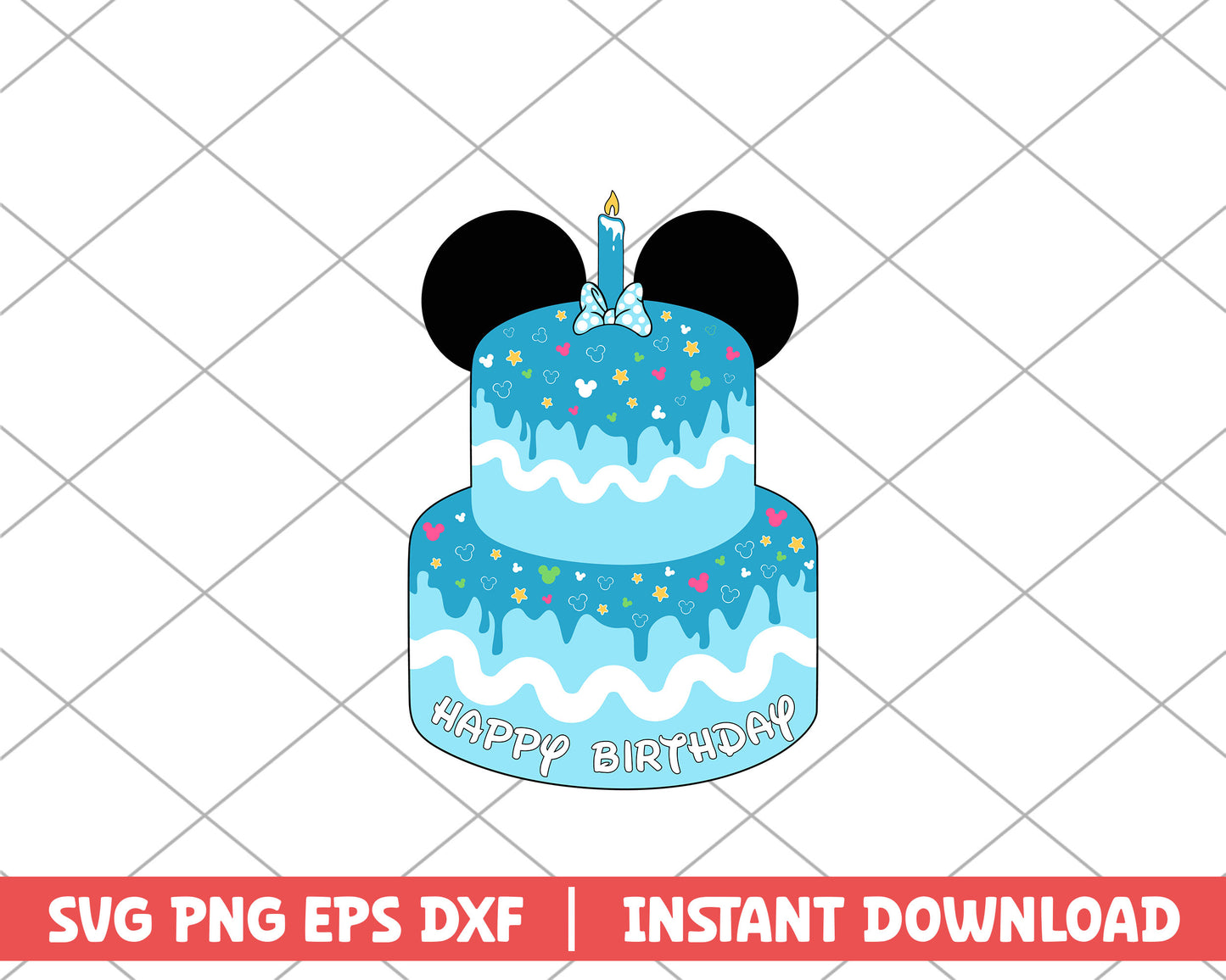 Mickey birthday cake disney svg