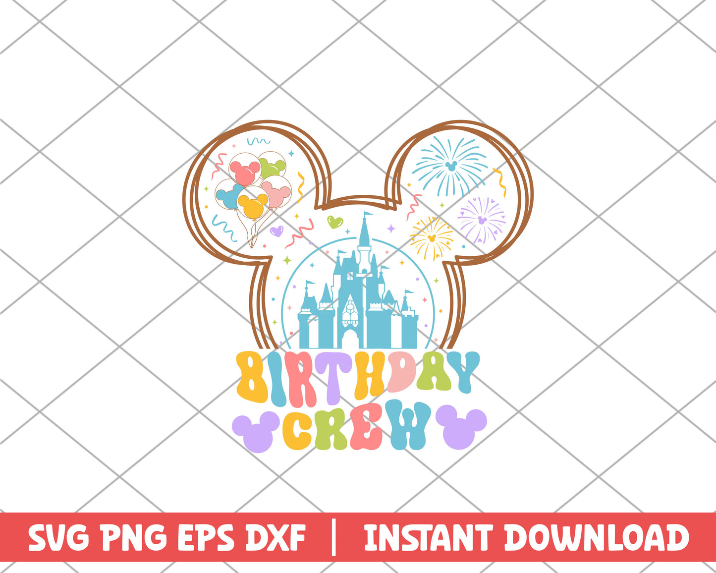 Mickey birthday crew disney svg