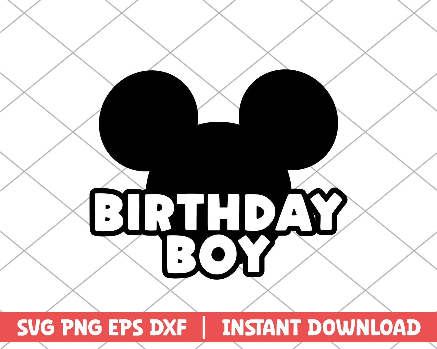 Mickey black birthday boy disney svg