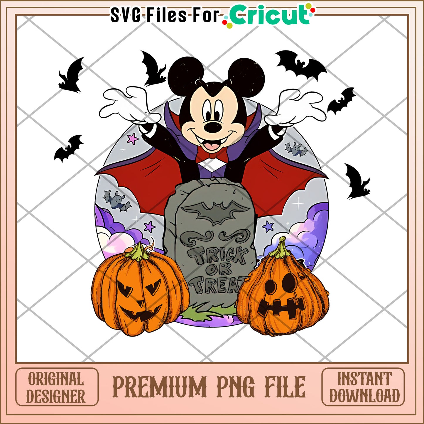 Mickey dracula and pumpkin png, halloween cartoon png, trick or treat png