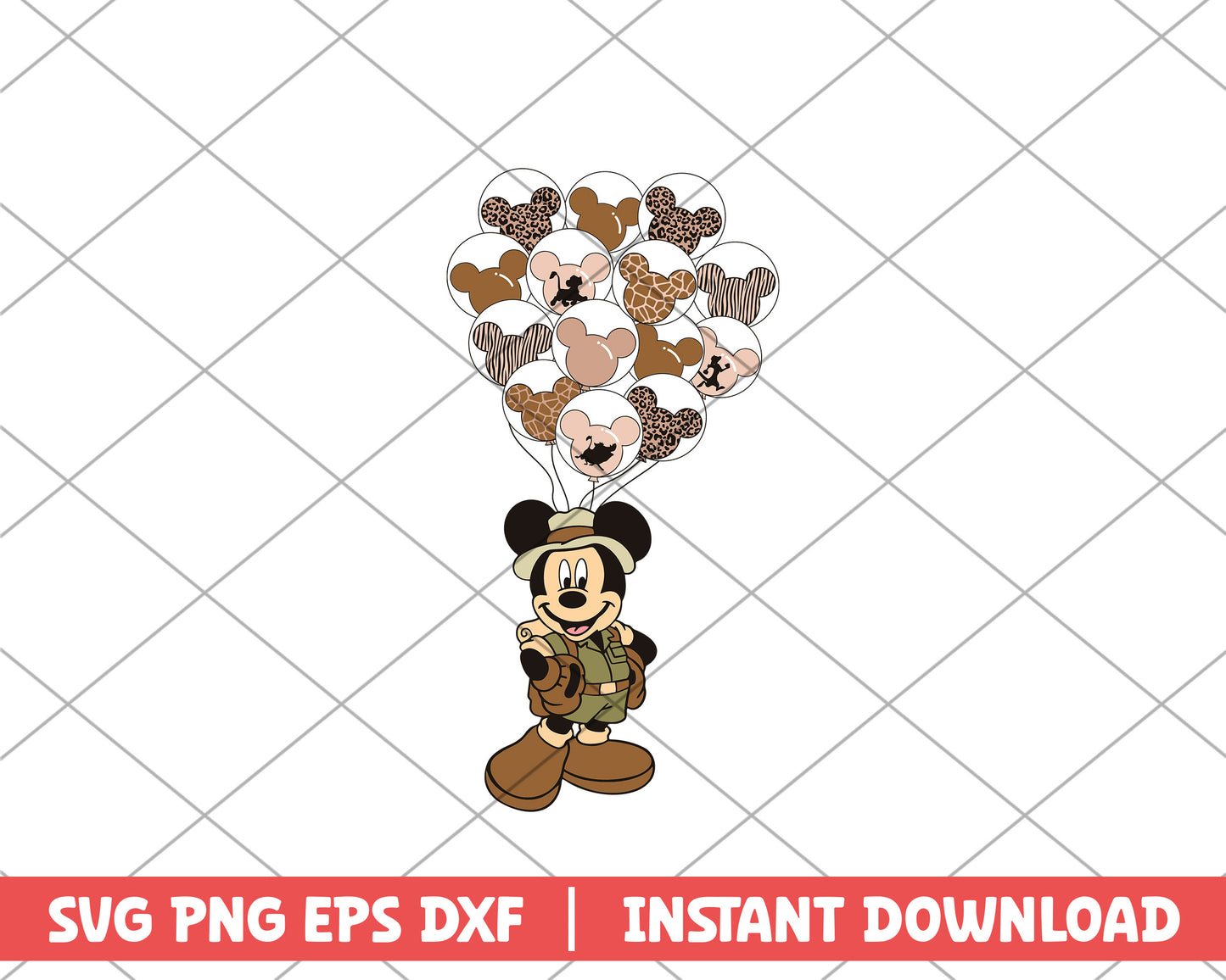 Mickey explorer balloon disney svg
