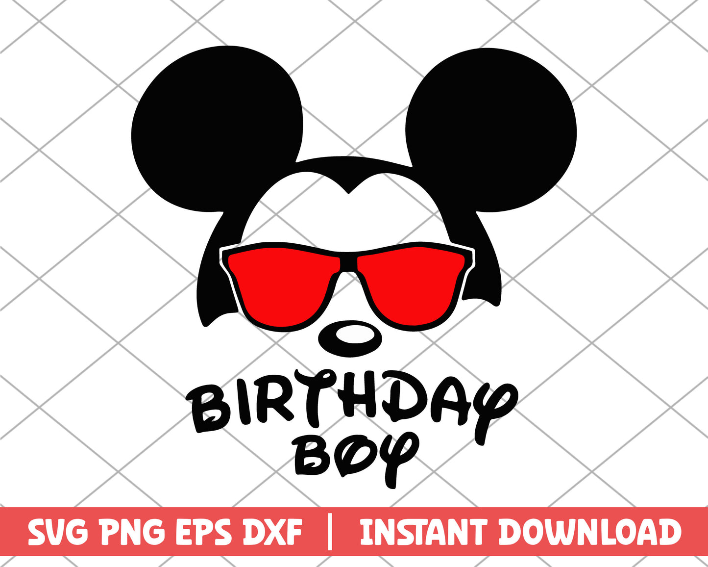 Mickey glasses birthday boy svg