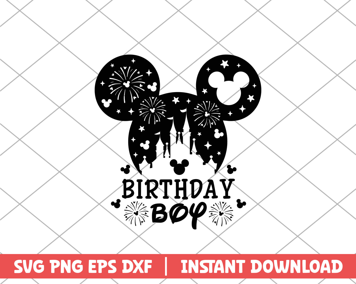 Mickey head birthday boy disney svg