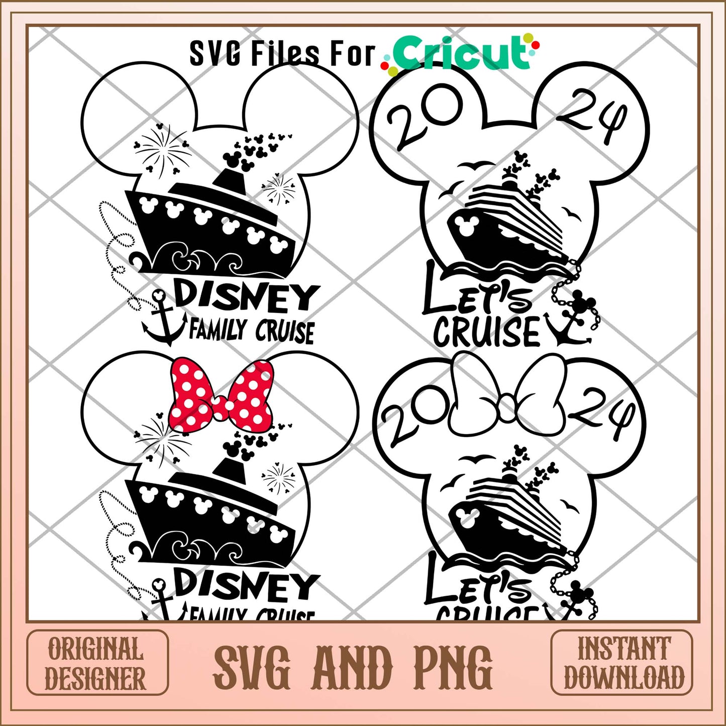 Mickey head Disney family cruise svg bundle