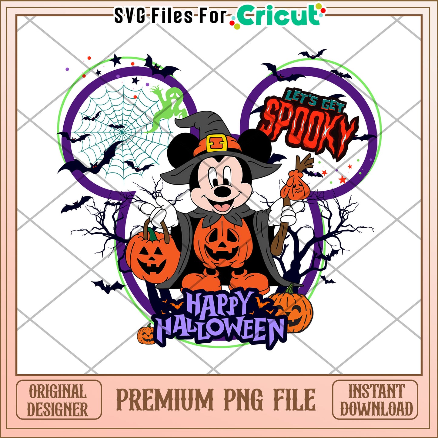 Mickey lets get spooky png, trick or treat png, halloween wallpaper png