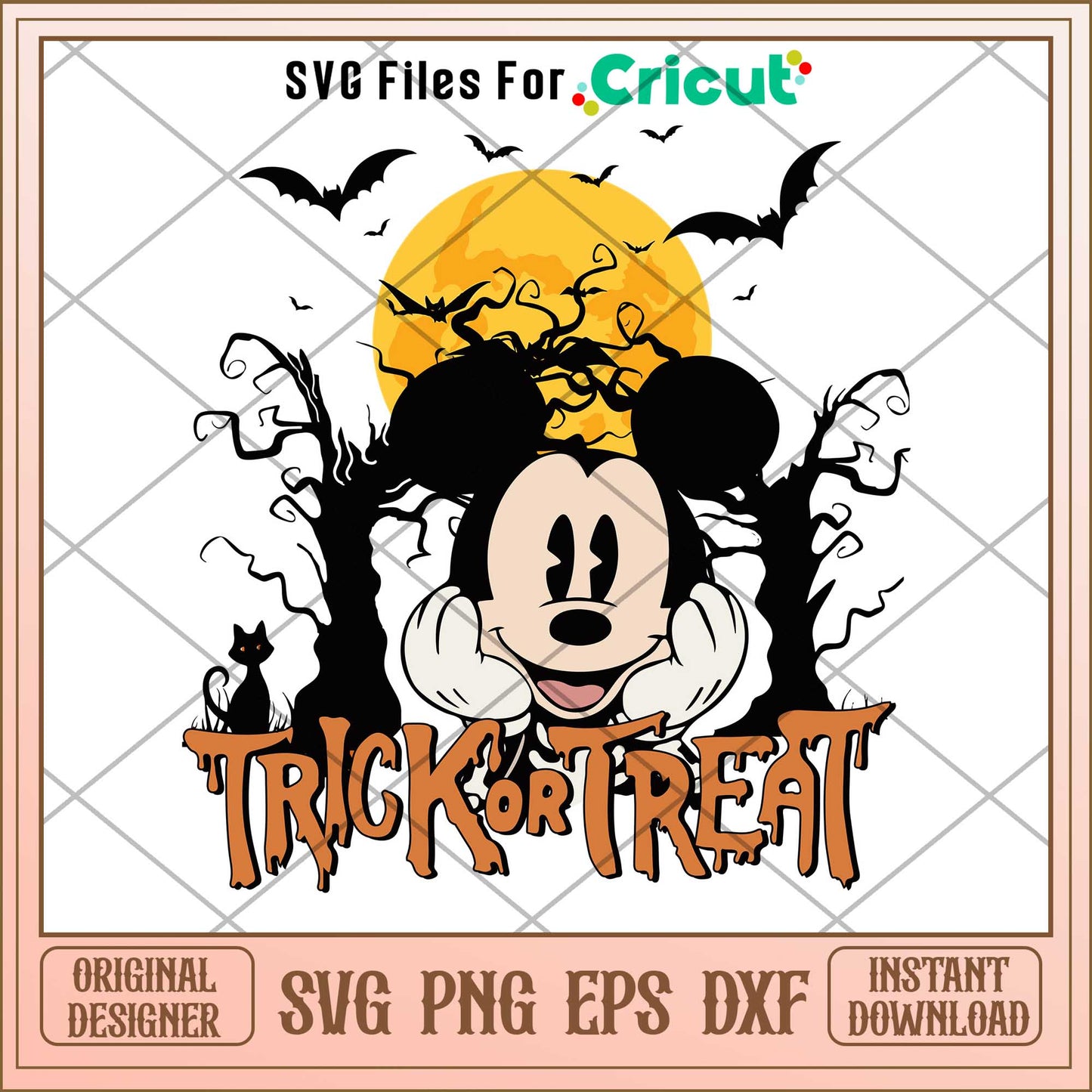 Mickey mouse Trick or Treat Halloween svg, Disney characters svg, Digital Download