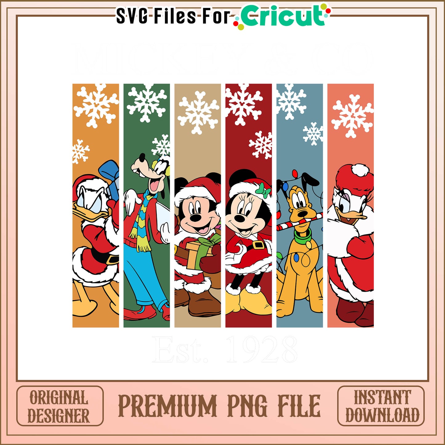 Mickey mouse & CO est.1928 png, donald duck winter png