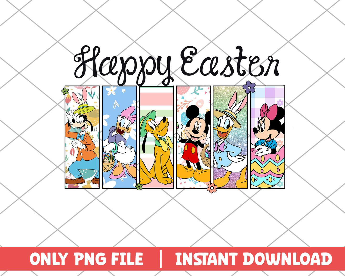 Mickey mouse and friends happy easter easter png