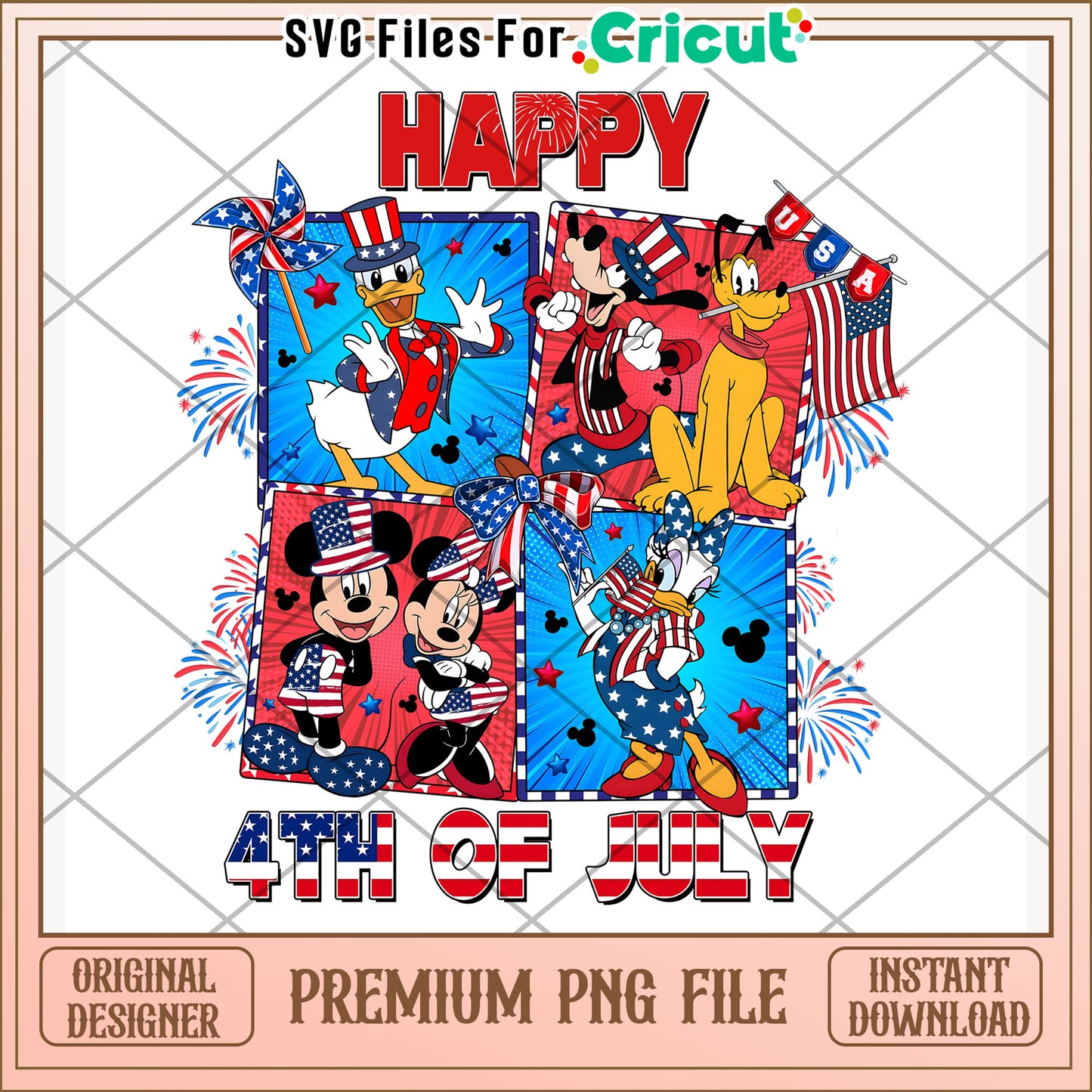 Mickey mouse and friends png, independence day png, disney character png