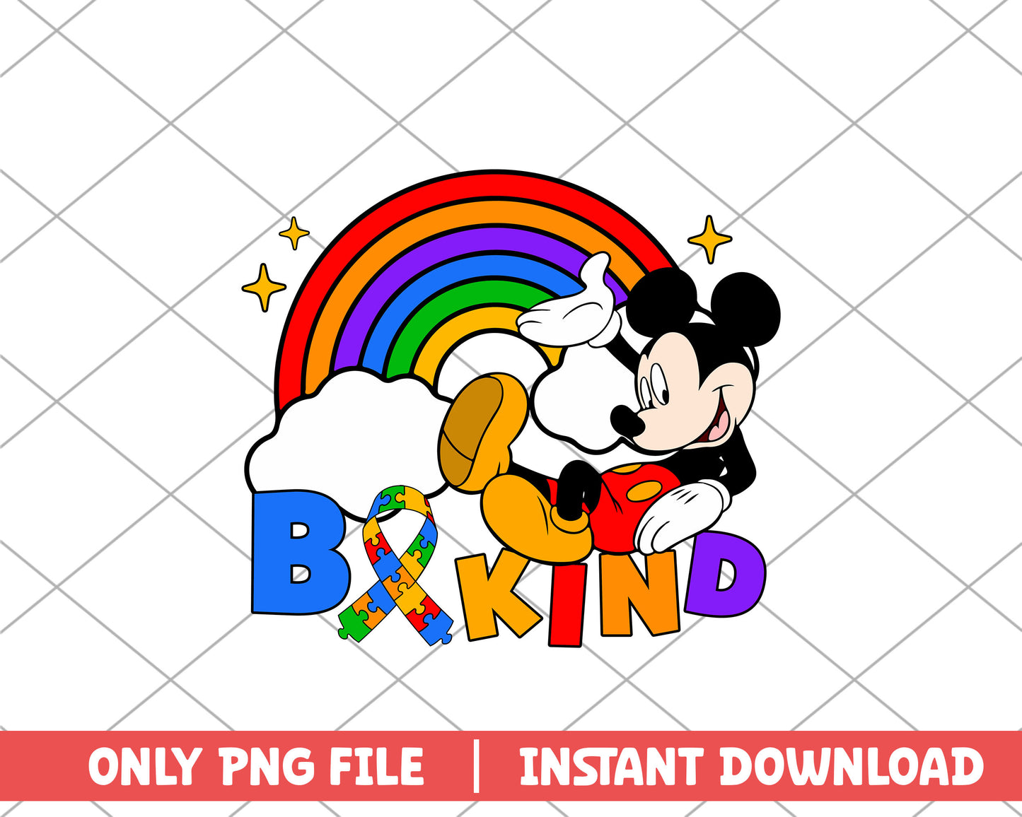 Mickey mouse be kind autism png