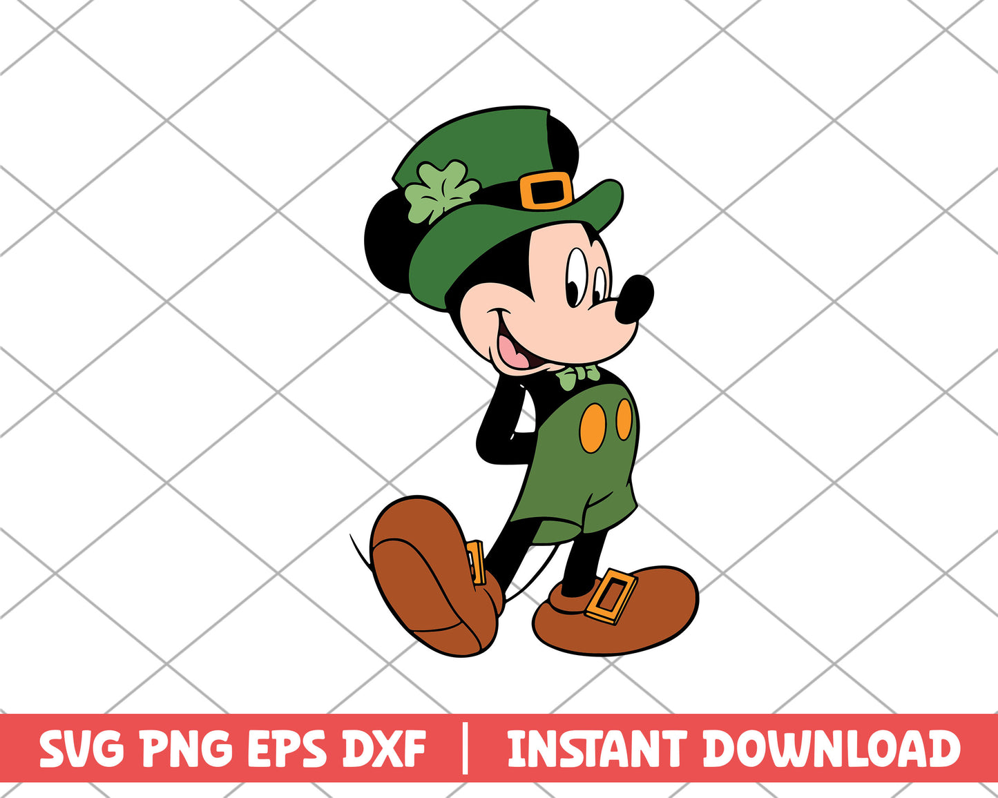Mickey mouse character st.patrick svg