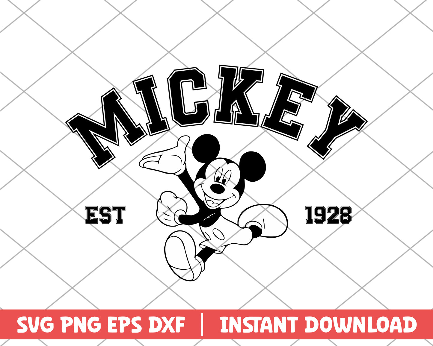Mickey mouse est 1928 disney svg