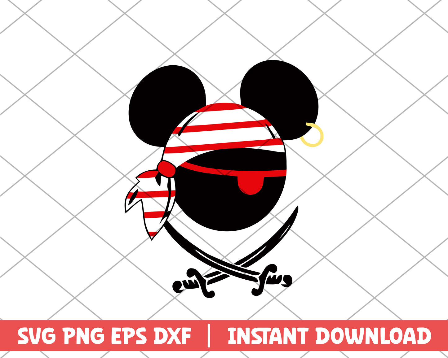 Mickey mouse pirate disney svg
