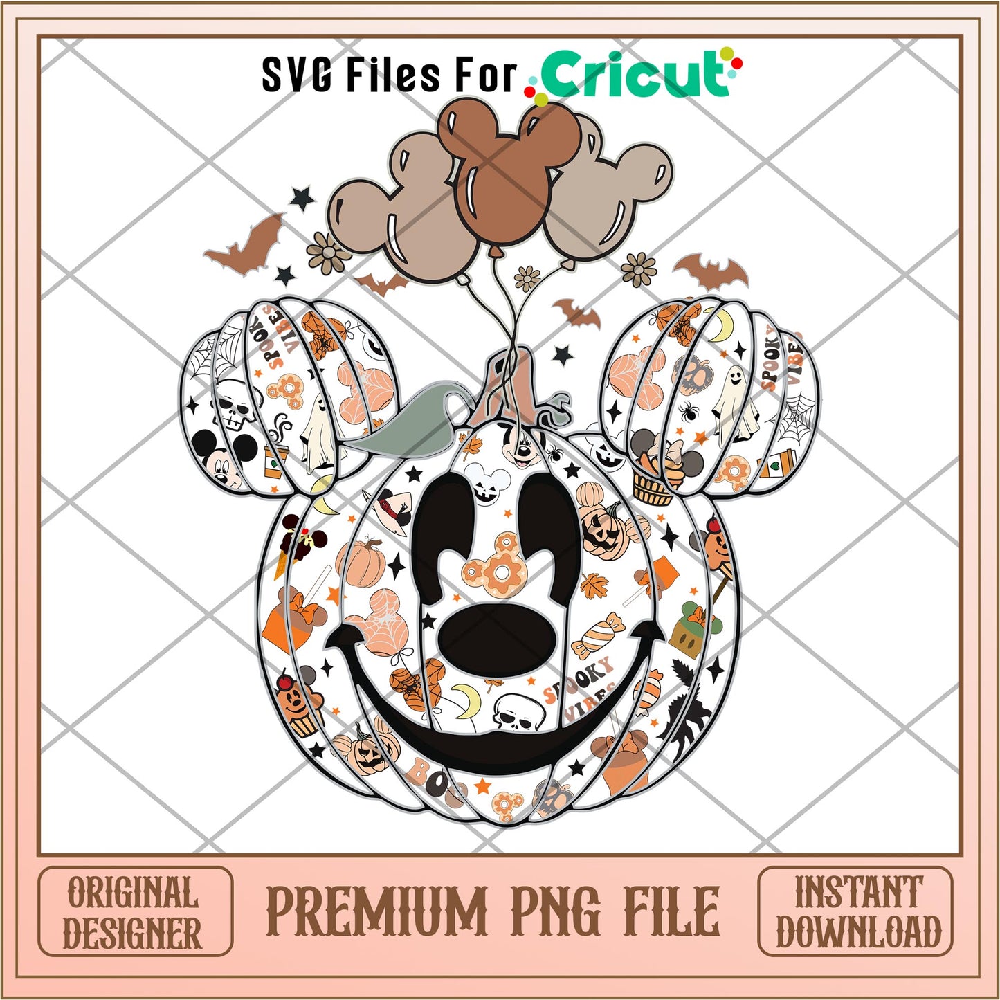 Mickey mouse pumpkin hallowen png, Disney characters png, Digital Download