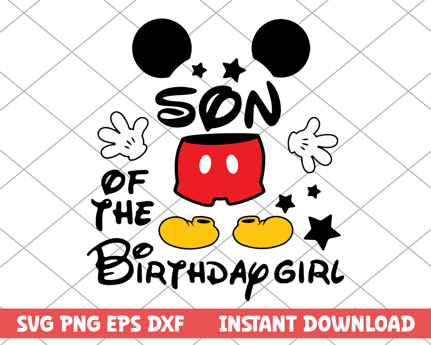 Mickey mouse son of the birthday girl svg