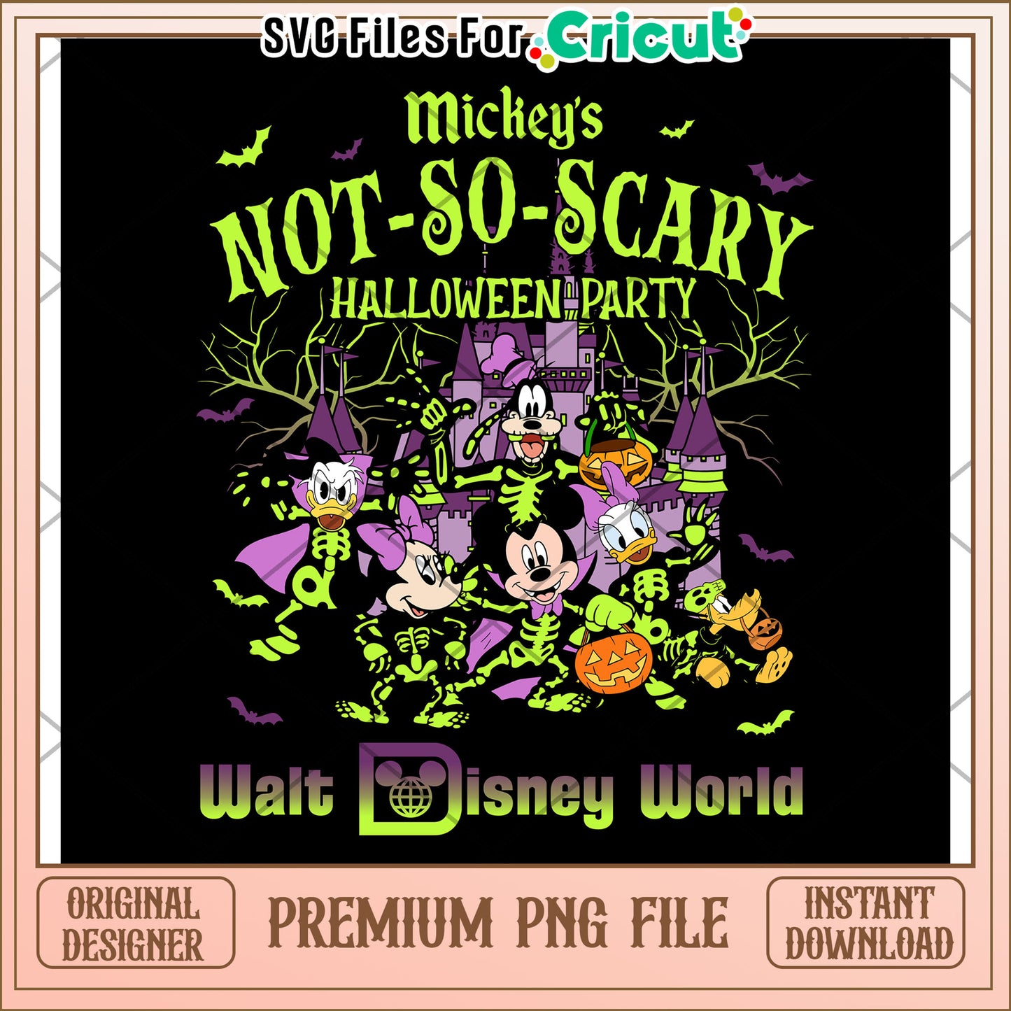 Mickey not so scary png, halloween cartoon png, trick or treat png