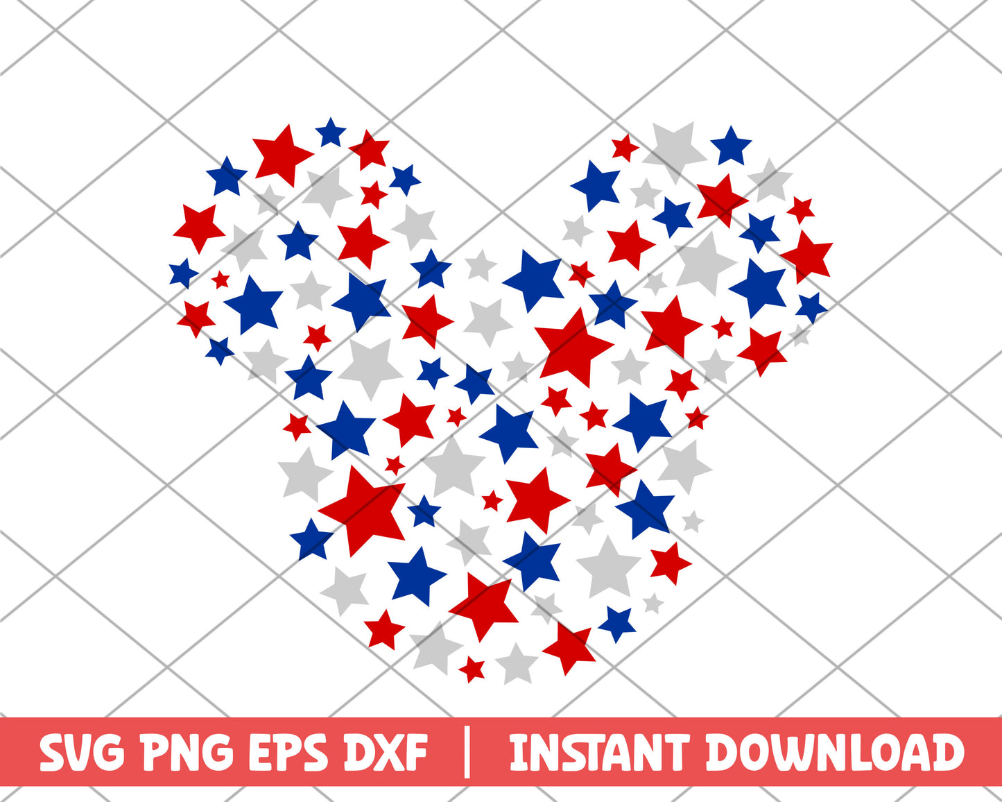 Mickey patriotic star cartoon svg