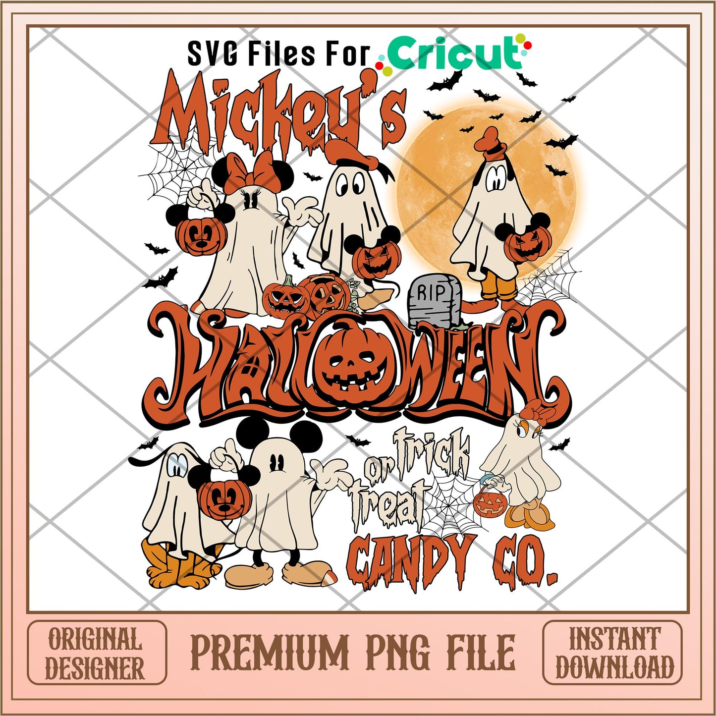 Mickeys Halloween Trick Or Treat Candy Co png, Disney characters png, Digital Download