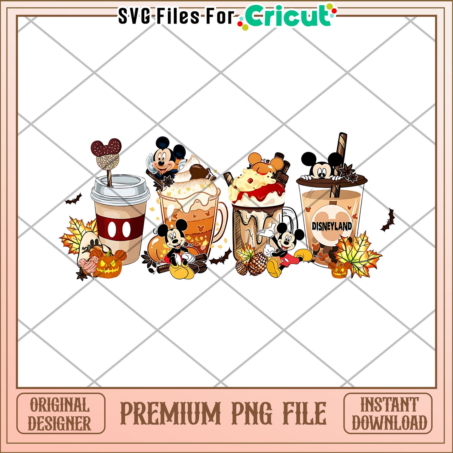 Mickey shake design png, autumn png, fall cute characters png