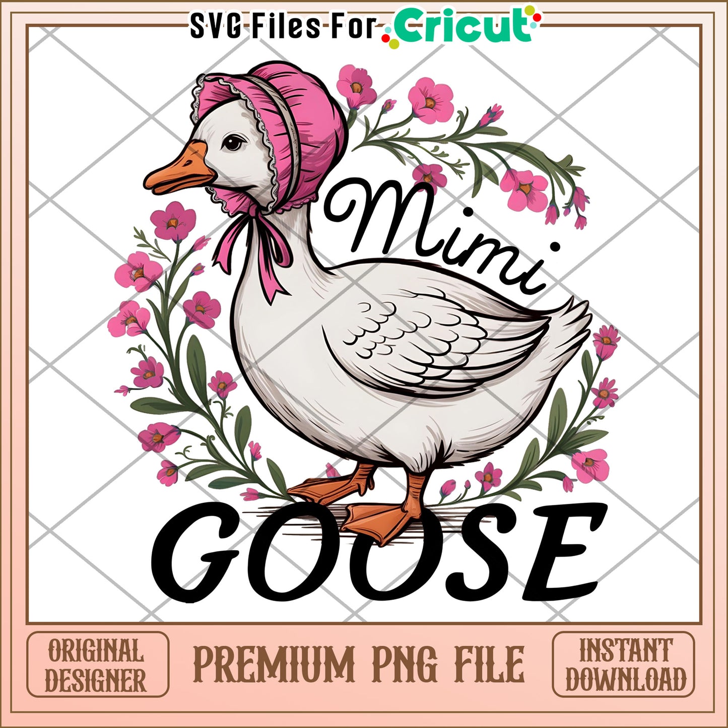 Mimi Goose PNG Floral Design Download