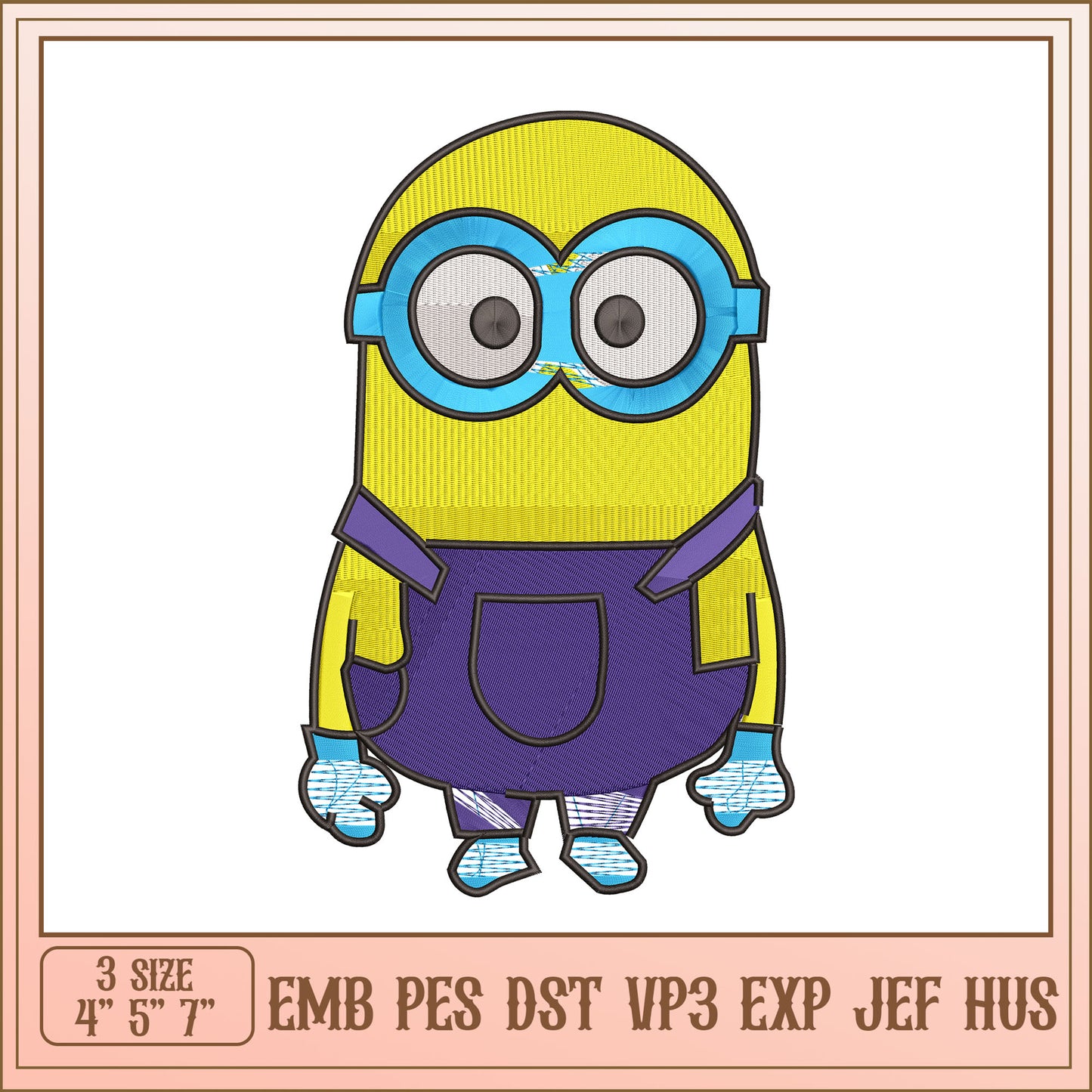 Minion Embroidery Design 4x5x7 Inch
