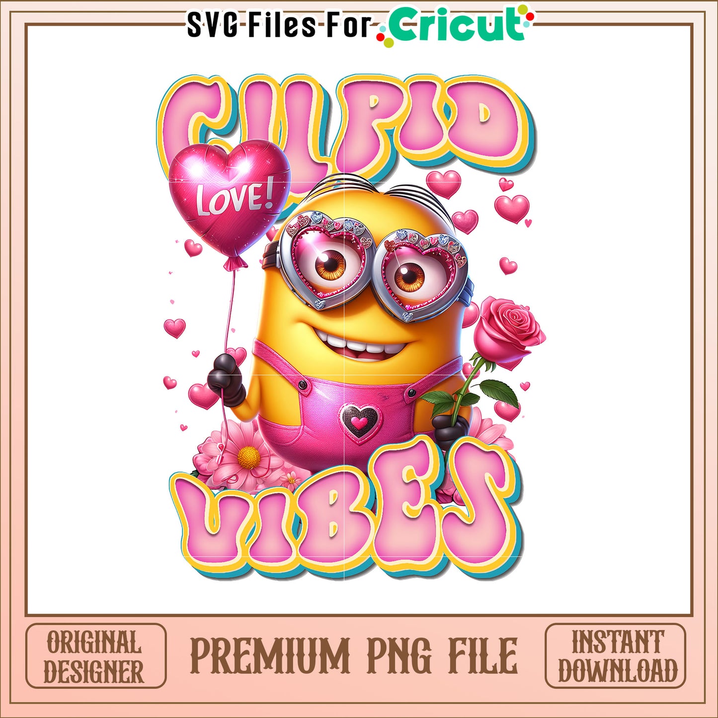 Minions Cupid Vibes PNG Valentines Day