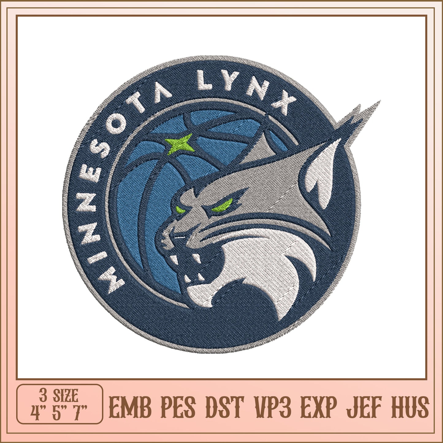 Minnesota Lynx Embroidery Design