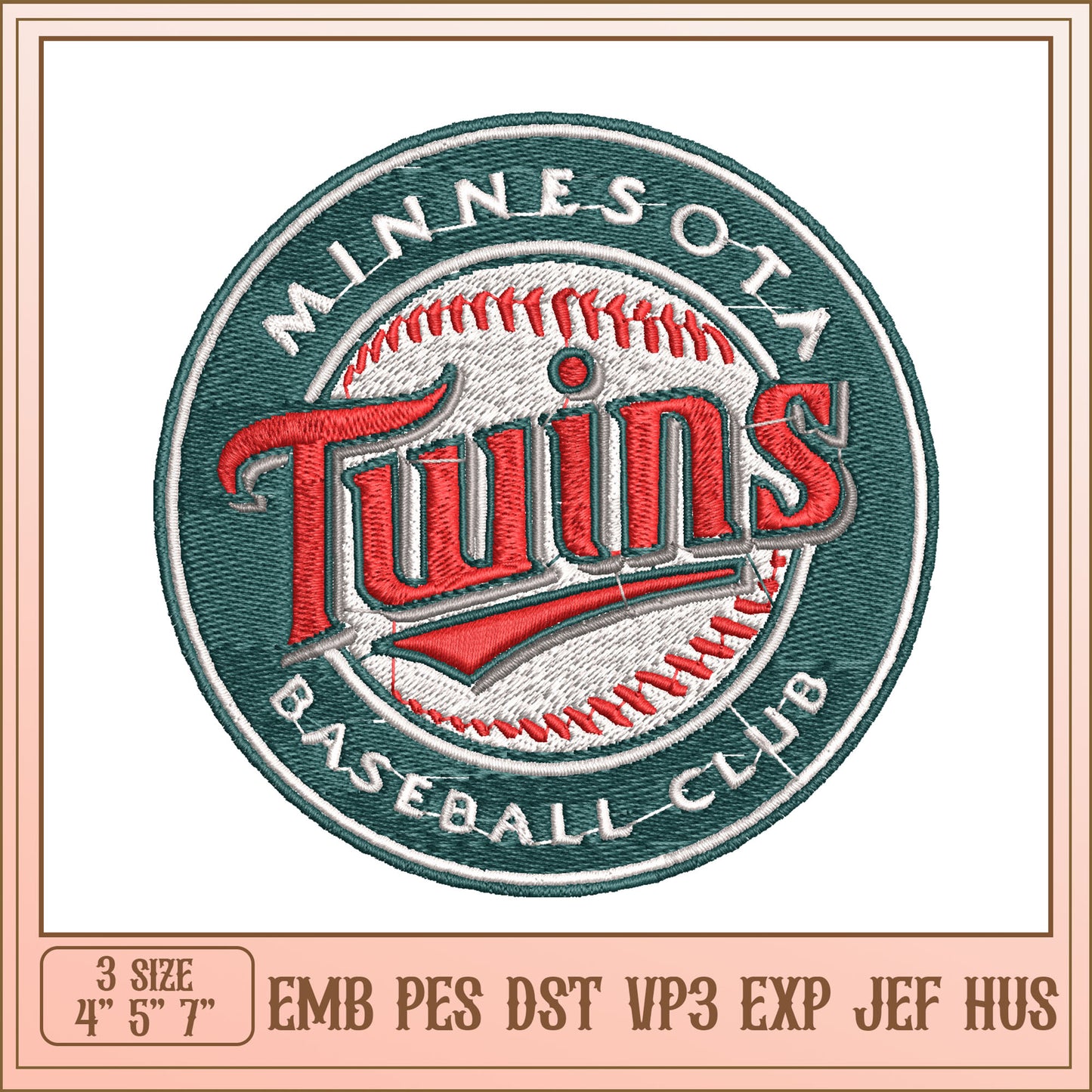 Minnesota Twins Embroidery Design