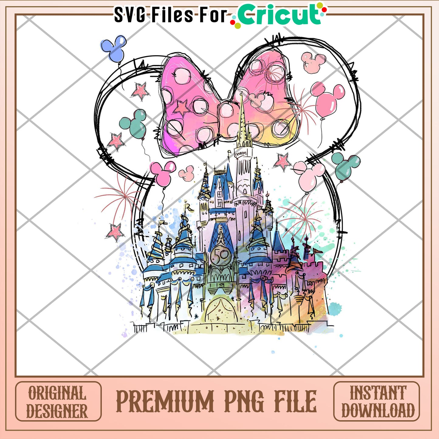 Minnie Bow Disney Castle PNG