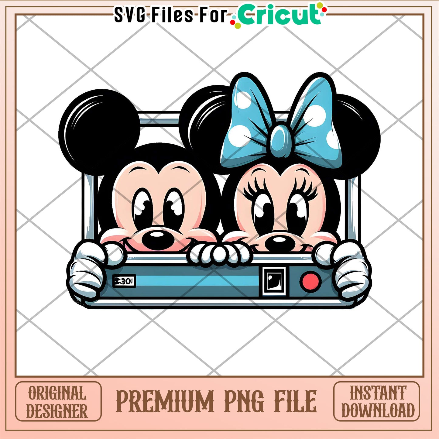 Minnie Mickey Camera PNG Cricut File