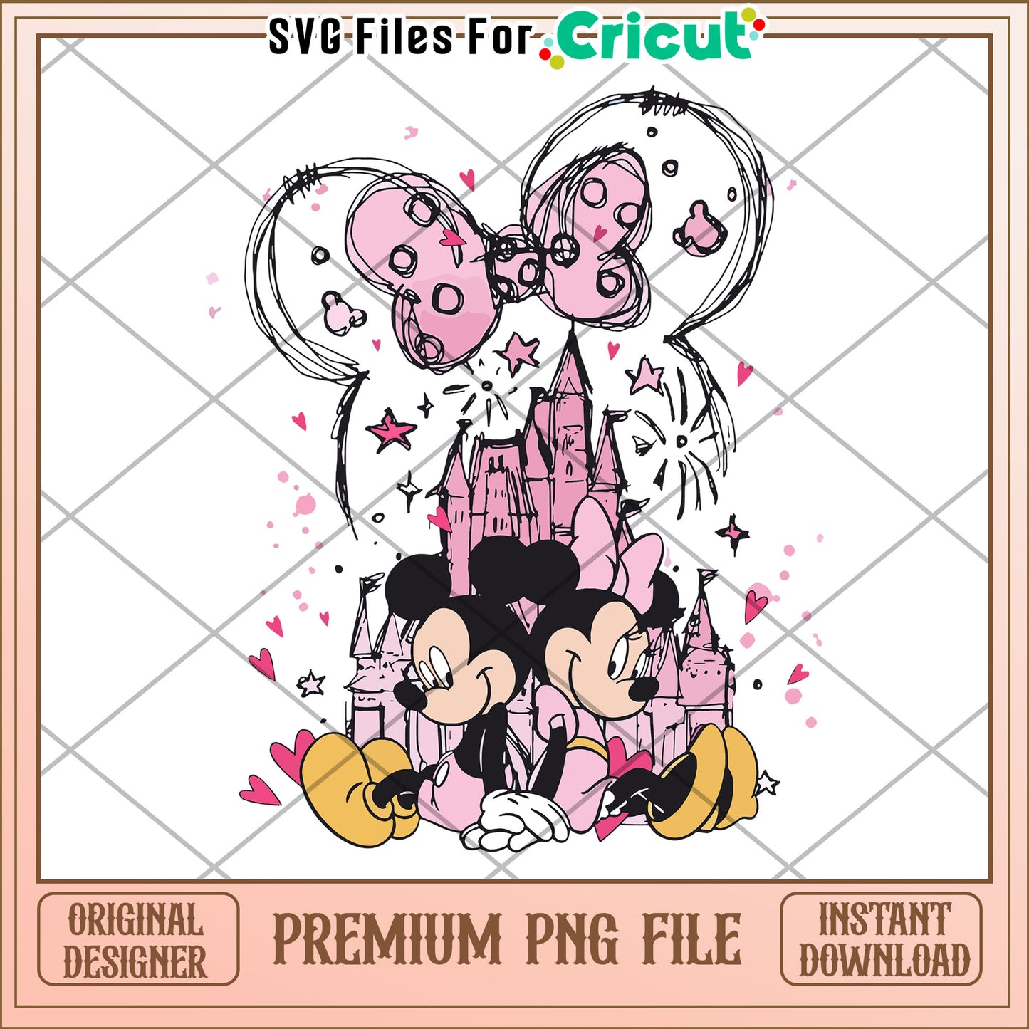 Minnie Mickey Castle PNG Cricut Download