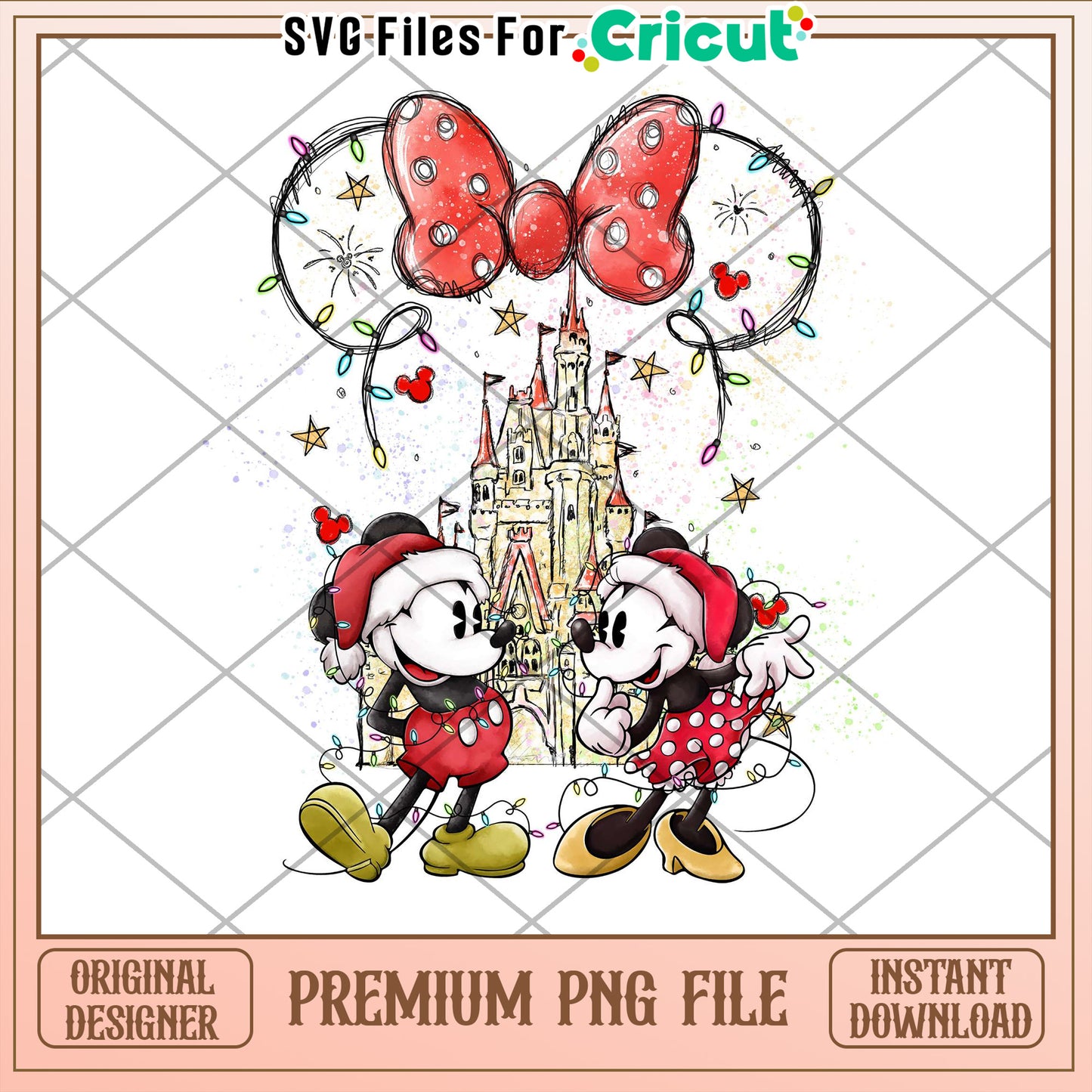 Minnie Mickey Christmas PNG Sublimation