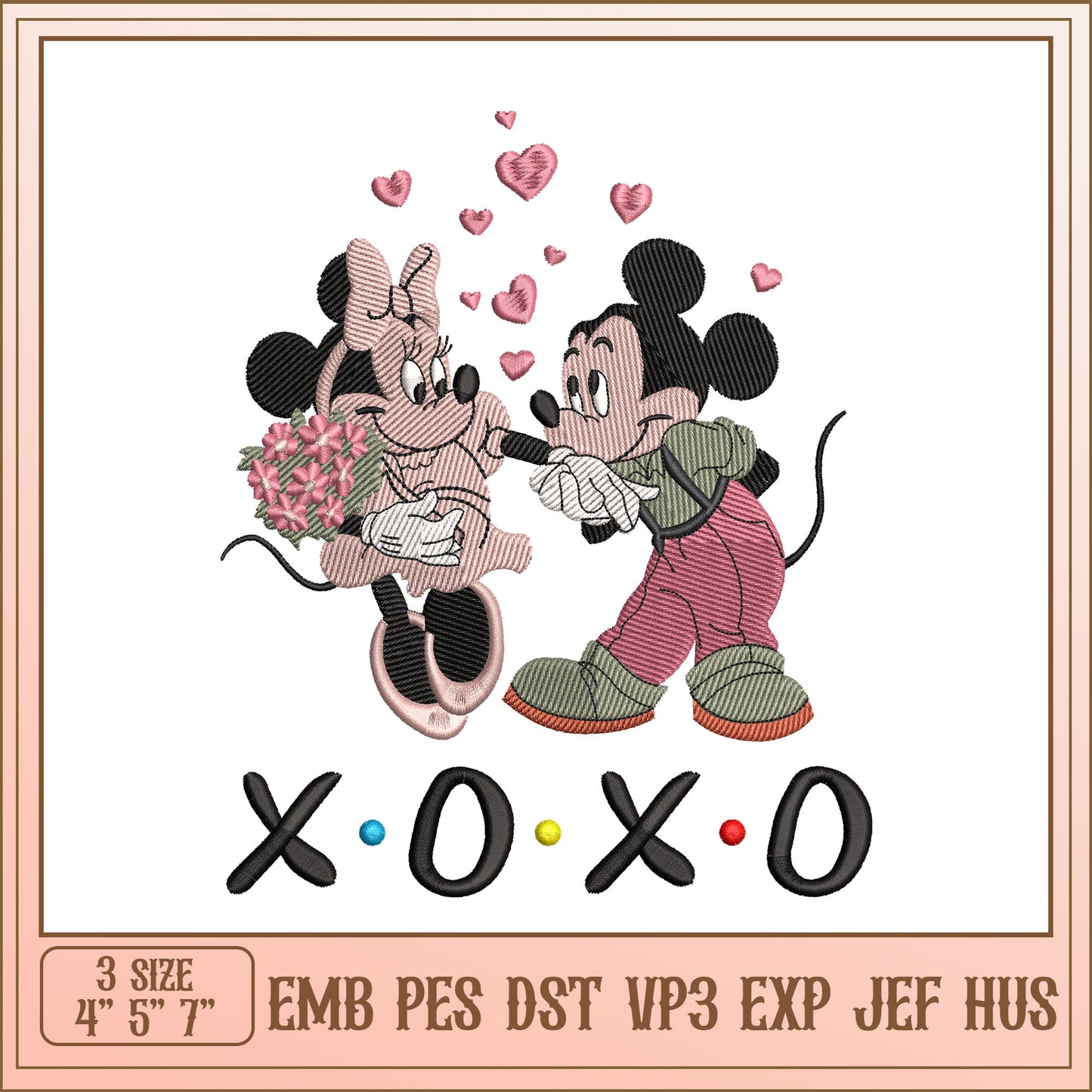Minnie Mickey Embroidery Design