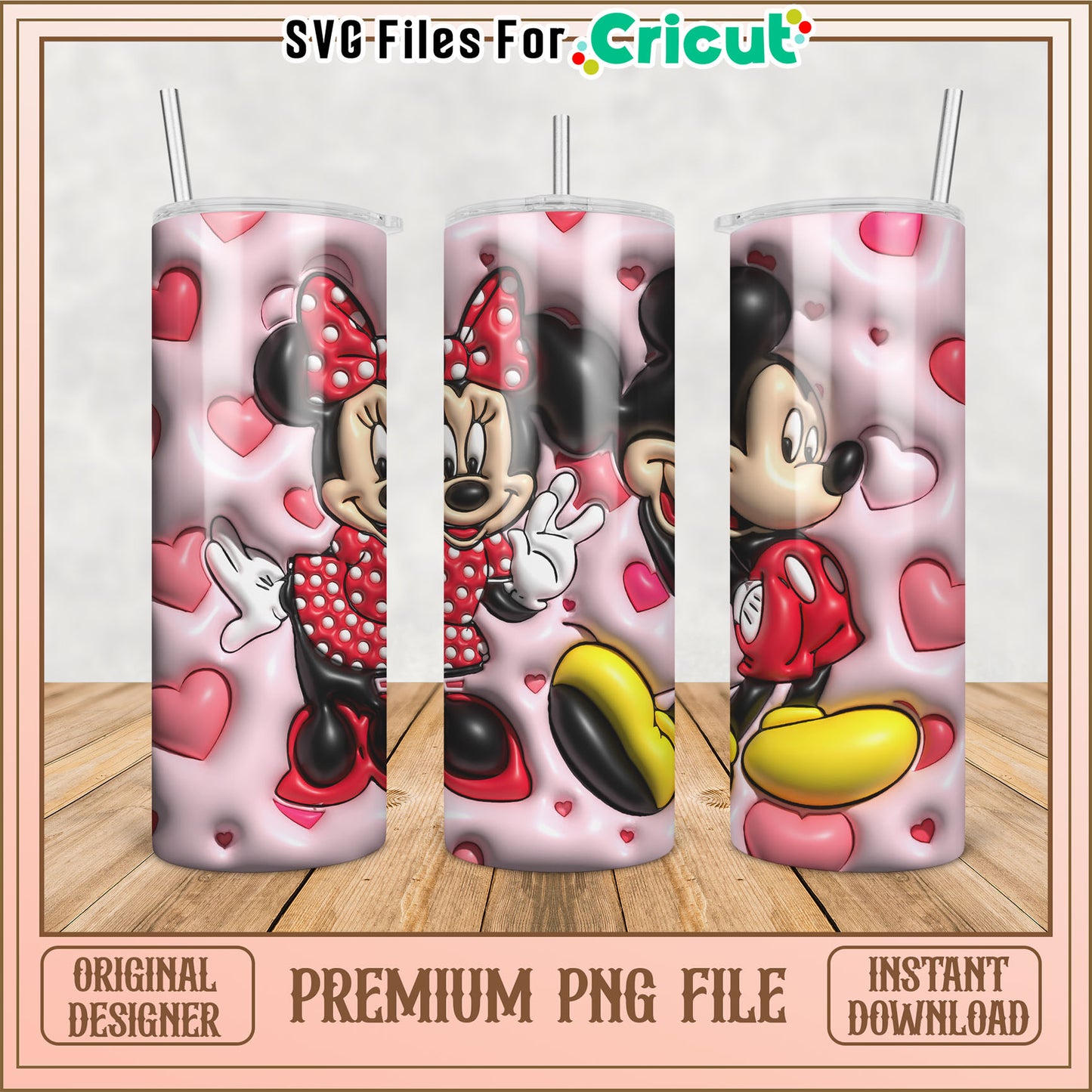 Minnie Mickey Mouse PNG Tumbler Design