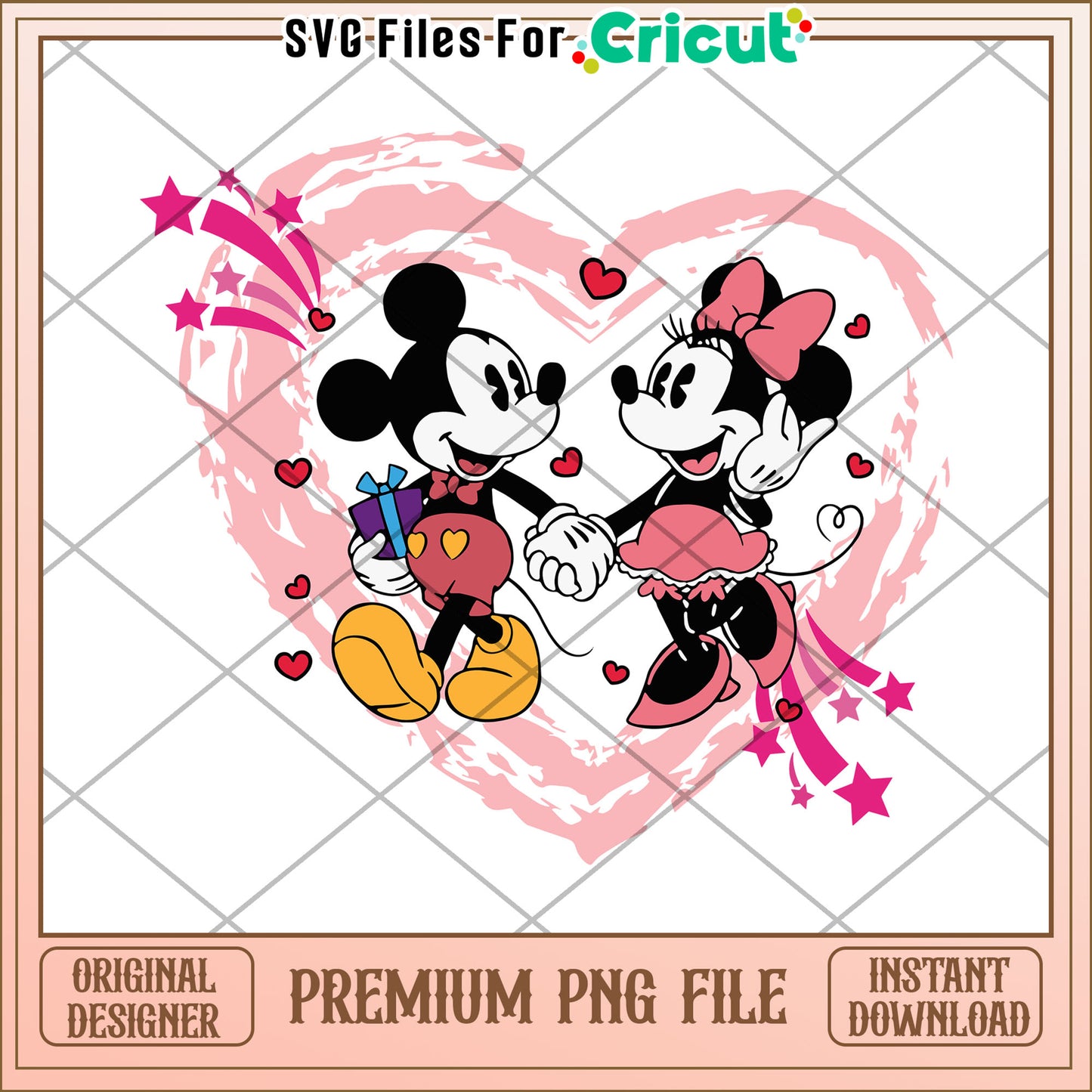 Minnie Mickey PNG Heart Design