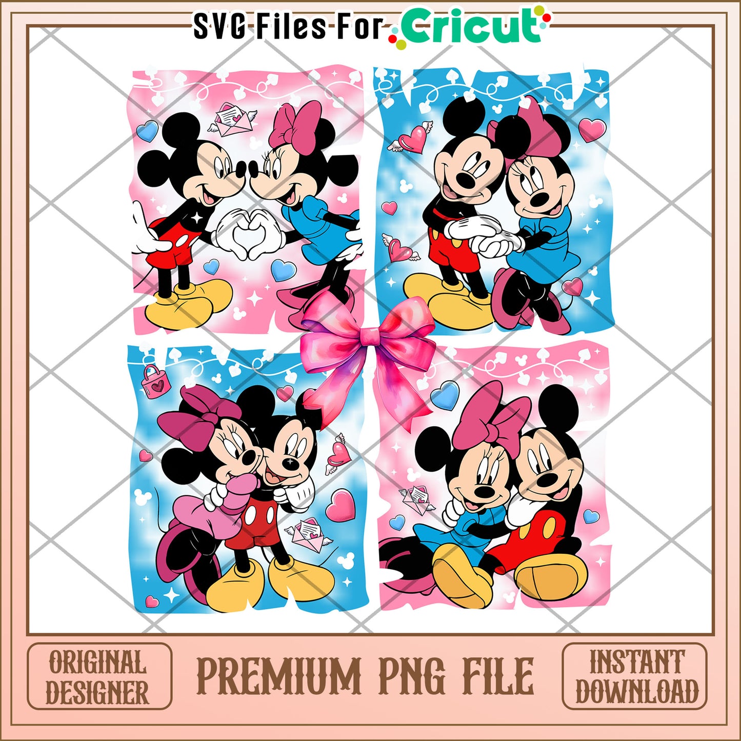 Minnie Mickey PNG Valentines Day Design