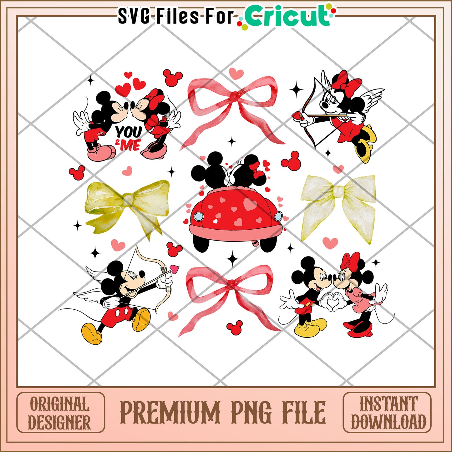 Minnie Mickey Valentines PNG Bundle