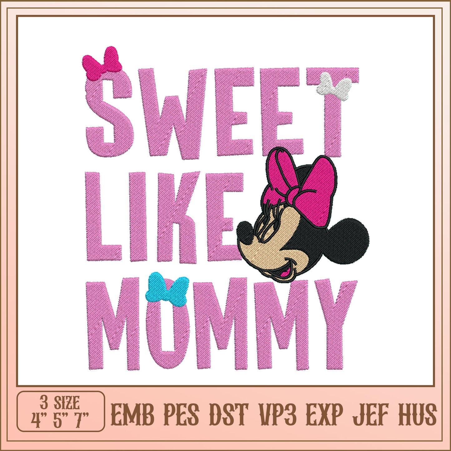 Minnie Mommy Embroidery Design