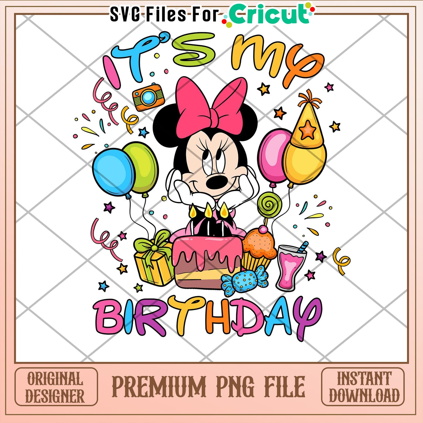 Minnie Mouse Birthday PNG Design