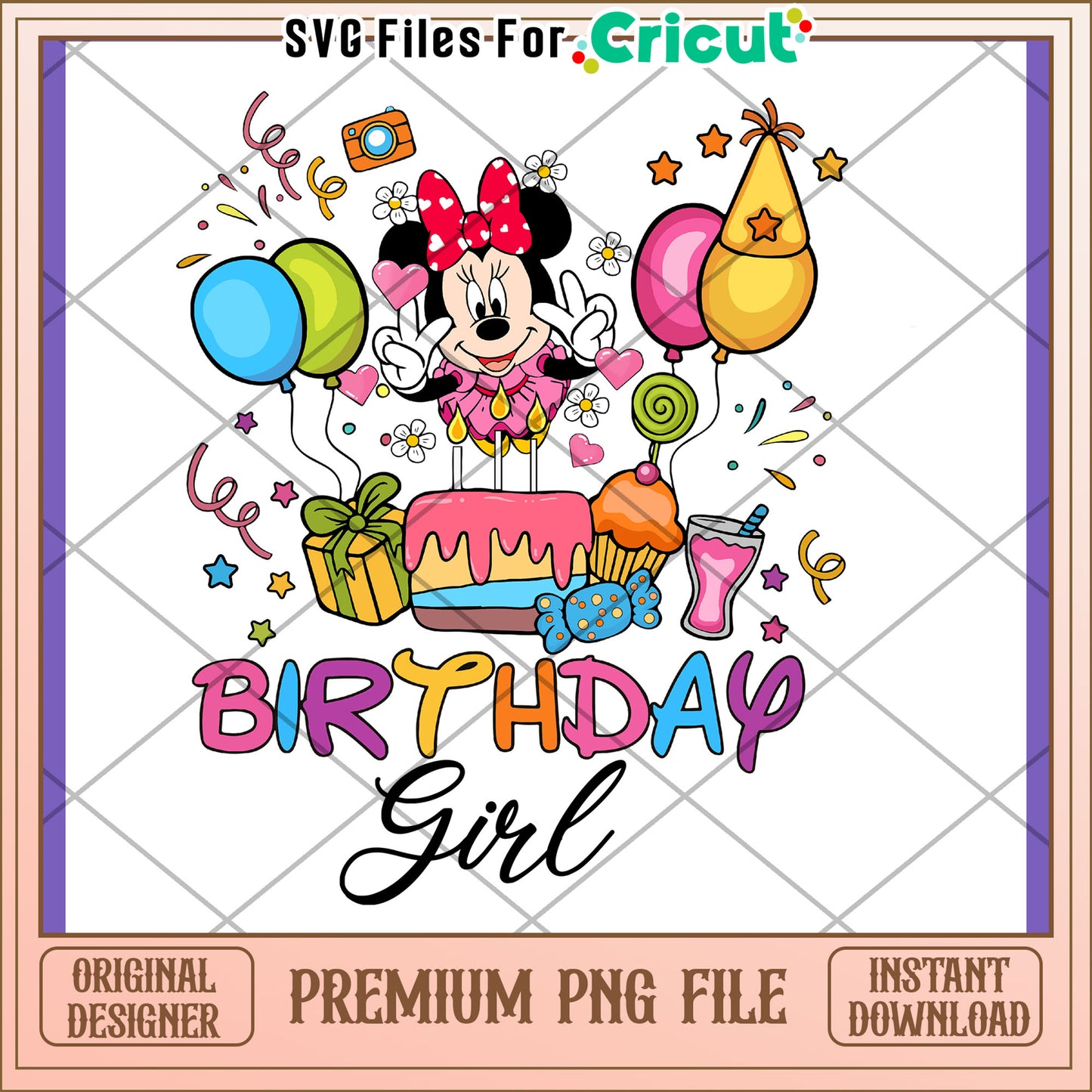 Minnie Mouse Birthday PNG Design